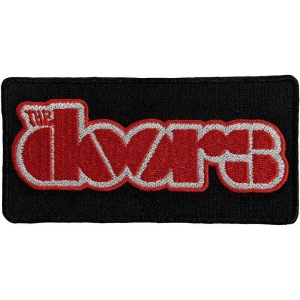 The Doors - Red Logo Woven Patch i gruppen MERCHANDISE / Tygmärke / Pop-Rock hos Bengans Skivbutik AB (5538553)