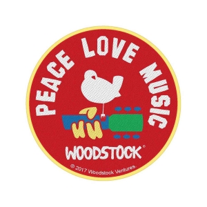 Woodstock - Peace Love Music Standard Patch i gruppen MERCHANDISE / Merch / Pop-Rock hos Bengans Skivbutik AB (5538621)