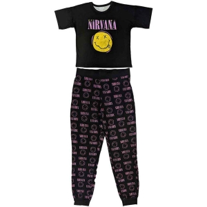 Nirvana - Xerox Smiley Pink Lady Bl Pyjamas: i gruppen MERCHANDISE / Merch / Hårdrock hos Bengans Skivbutik AB (5540912r)