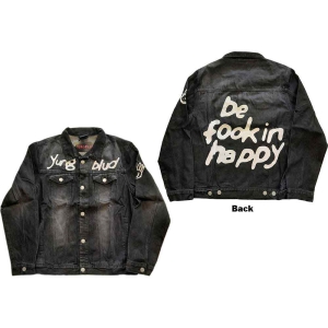 Yungblud - Be Fooking Happy Uni Bl Denim Jacket:  i gruppen MERCHANDISE / Merch / Pop-Rock hos Bengans Skivbutik AB (5541269r)