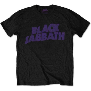 Black Sabbath - Vintage Wavy Logo Uni Bl i gruppen MERCHANDISE / T-shirt / Nyheter / Hårdrock hos Bengans Skivbutik AB (5541501r)