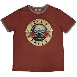 Guns N Roses - Classic Logo Ringer Uni Red     (L) i gruppen MERCHANDISE / T-shirt / Hårdrock hos Bengans Skivbutik AB (5542160)