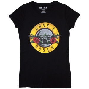 Guns N Roses - Classic Bullet Logo Skinny Lady Bl    M i gruppen MERCHANDISE / T-shirt / Hårdrock hos Bengans Skivbutik AB (5542218r)