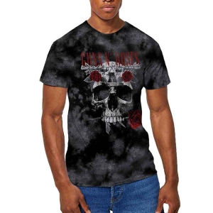Guns N Roses - Flower Skull Uni Grey Dip-Dye   i gruppen MERCHANDISE / T-shirt / Hårdrock hos Bengans Skivbutik AB (5542308r)
