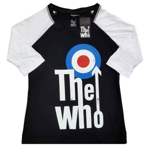 The Who - Elevated Target Lady Bl/Wht Raglan:1Xs i gruppen MERCHANDISE / T-shirt / Pop-Rock hos Bengans Skivbutik AB (5542577r)