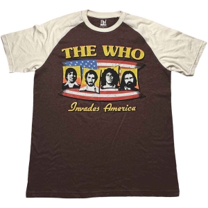 The Who - Invades America Uni Brown/Natrl Raglan:  i gruppen MERCHANDISE / T-shirt / Pop-Rock hos Bengans Skivbutik AB (5542579r)