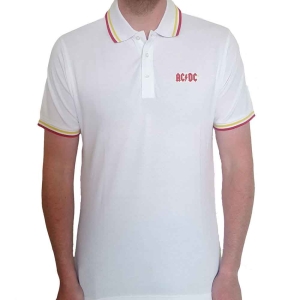 Ac/Dc - Classic Logo Uni Wht Piké:  i gruppen MERCHANDISE / T-shirt / Hårdrock hos Bengans Skivbutik AB (5542809r)