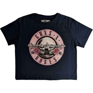 Guns N Roses - Classic Logo Lady Navy Crop Top:   (S) i gruppen ÖVRIGT / -Start Tshirt hos Bengans Skivbutik AB (5543012)