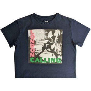 The Clash - London Calling Lady Navy Crop Top:  i gruppen MERCHANDISE / T-shirt / Punk hos Bengans Skivbutik AB (5543153r)