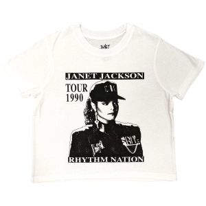 Janet Jackson - Rhythm Nation Uni Wht Crop Top:  i gruppen MERCHANDISE / T-shirt / Pop-Rock hos Bengans Skivbutik AB (5543164r)