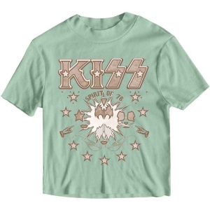 Kiss - Spirit Of '76 Lady Green Crop Top:  i gruppen MERCHANDISE / T-shirt / Hårdrock hos Bengans Skivbutik AB (5543166r)