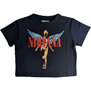Nirvana - Angelic Lady Navy Crop Top:  i gruppen MERCHANDISE / T-shirt / Hårdrock hos Bengans Skivbutik AB (5543172r)