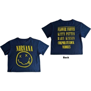 Nirvana - Yellow Smiley Flower Sniffin Lady Denim  i gruppen MERCHANDISE / T-shirt / Hårdrock hos Bengans Skivbutik AB (5543173r)