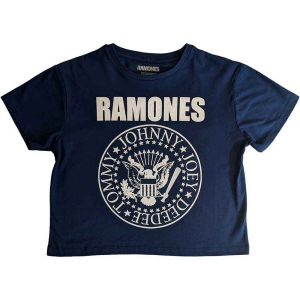 Ramones - Presidential Seal Lady Denim Crop Top:  i gruppen MERCHANDISE / T-shirt / Punk hos Bengans Skivbutik AB (5543176r)