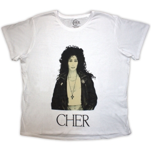 Cher - Leather Jacket Lady Wht  i gruppen MERCHANDISE / T-shirt / Pop-Rock hos Bengans Skivbutik AB (5543894r)