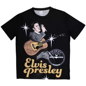 Elvis Presley - Elvis Mic Uni Bl Sublim  i gruppen MERCHANDISE / T-shirt / Nyheter / Pop-Rock hos Bengans Skivbutik AB (5544011r)