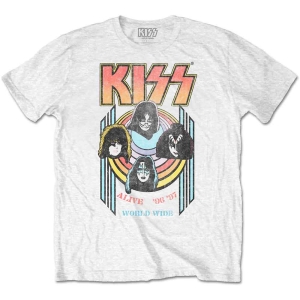Kiss - World Wide Uni Wht  i gruppen MERCHANDISE / T-shirt / Nyheter / Hårdrock hos Bengans Skivbutik AB (5544872r)