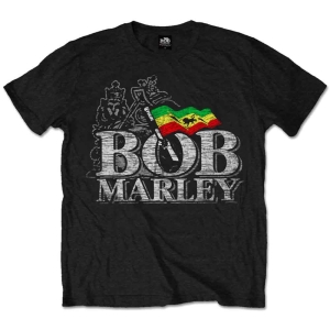 Bob Marley - Distress Logo Uni Bl  i gruppen MERCHANDISE / T-shirt / Nyheter / Reggae hos Bengans Skivbutik AB (5545995)