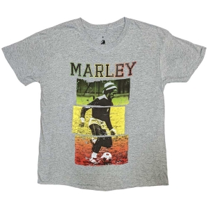 Bob Marley - Football Text Uni Grey  i gruppen MERCHANDISE / T-shirt / Nyheter / Reggae hos Bengans Skivbutik AB (5546031r)