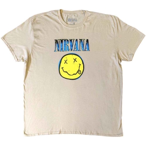 Nirvana - Xerox Happy Face Blue Uni Sand i gruppen MERCHANDISE / T-shirt / Pop-Rock hos Bengans Skivbutik AB (5546364)
