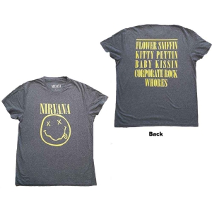 Nirvana - Yellow Happy Face Flower Sniffin i gruppen MERCHANDISE / T-shirt / Nyheter / Pop-Rock hos Bengans Skivbutik AB (5546470r)