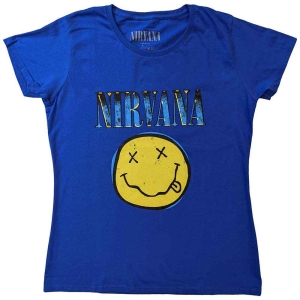 Nirvana - Xerox Happy Face Blue Uni Blue  i gruppen MERCHANDISE / T-shirt / Nyheter / Pop-Rock hos Bengans Skivbutik AB (5546479r)