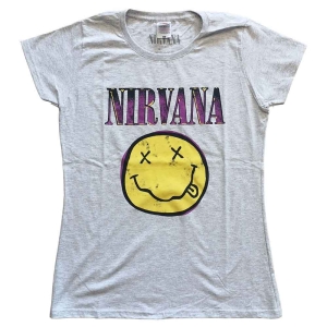 Nirvana - Xerox Happy Face Pink Lady Heather i gruppen MERCHANDISE / T-shirt / Nyheter / Pop-Rock hos Bengans Skivbutik AB (5546483r)