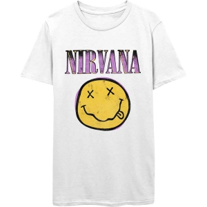 Nirvana - Xerox Happy Face Pink Uni Wht  i gruppen MERCHANDISE / T-shirt / Nyheter / Pop-Rock hos Bengans Skivbutik AB (5546485r)