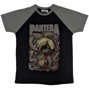 Pantera - Serpent Skull Uni Bl/Grey Raglan i gruppen MERCHANDISE / T-shirt / Nyheter / Hårdrock hos Bengans Skivbutik AB (5546634r)