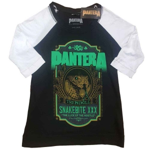 Pantera - Snakebite Xxx Label Lady Bl/Wht Raglan i gruppen MERCHANDISE / T-shirt / Nyheter / Hårdrock hos Bengans Skivbutik AB (5546635r)