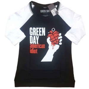 Green Day - American Idiot Lady Bl/Wht Raglan i gruppen MERCHANDISE / T-shirt / Nyheter / Punk hos Bengans Skivbutik AB (5547133r)