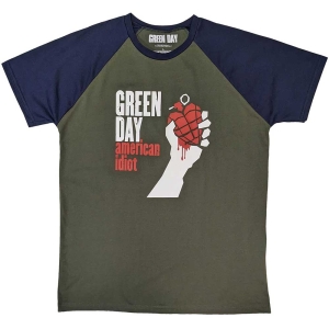 Green Day - American Idiot Uni Khaki/Navy Raglan i gruppen MERCHANDISE / T-shirt / Nyheter / Punk hos Bengans Skivbutik AB (5547134r)