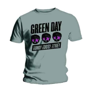 Green Day - 3 Heads Better Than 1 Uni Grey  i gruppen MERCHANDISE / T-shirt / Nyheter / Punk hos Bengans Skivbutik AB (5547141r)