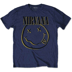 Nirvana - Happy Face Boys T-Shirt Navy i gruppen MERCHANDISE / Merch / Nyheter / Pop-Rock hos Bengans Skivbutik AB (5547683)