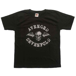 Avenged Sevenfold - Classic Deathbat Boys T-Shirt Char i gruppen MERCHANDISE / Merch / Nyheter / Hårdrock hos Bengans Skivbutik AB (5548614r)