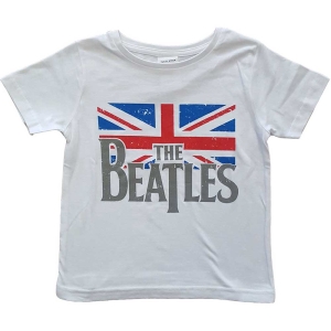 The Beatles - Drop T Logo & Vint Flag Boys Wht i gruppen MERCHANDISE / Merch / Nyheter / Pop-Rock hos Bengans Skivbutik AB (5548629r)