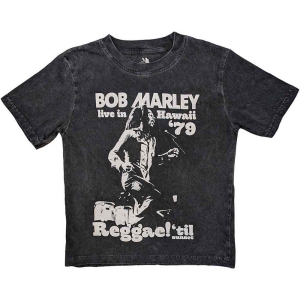 Bob Marley - Hawaii Snow Wash Boys T-Shirt Char i gruppen MERCHANDISE / Merch / Nyheter / Reggae hos Bengans Skivbutik AB (5548660r)