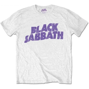 Black Sabbath - Wavy Logo Boys T-Shirt Wht i gruppen MERCHANDISE / Merch / Nyheter / Hårdrock hos Bengans Skivbutik AB (5548673r)