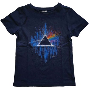 Pink Floyd - Dsotm Blue Splatter Boys T-Shirt Navy i gruppen MERCHANDISE / Merch / Pop-Rock hos Bengans Skivbutik AB (5548690r)