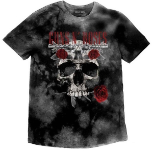 Guns N Roses - Flower Skull Boys T-Shirt Grey Dip-Dye i gruppen MERCHANDISE / Merch / Nyheter / Hårdrock hos Bengans Skivbutik AB (5548715r)