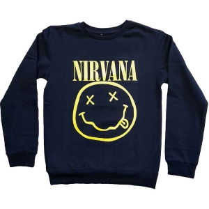Nirvana - Happy Face Boys Blue Sweatshirt i gruppen MERCHANDISE / Merch / Nyheter / Pop-Rock hos Bengans Skivbutik AB (5548767r)