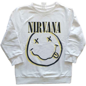 Nirvana - Happy Face Boys Wht Sweatshirt i gruppen MERCHANDISE / Merch / Nyheter / Pop-Rock hos Bengans Skivbutik AB (5548768r)