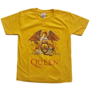 Queen - Classic Crest Boys T-Shirt Yell i gruppen MERCHANDISE / Merch / Nyheter / Pop-Rock hos Bengans Skivbutik AB (5548805r)