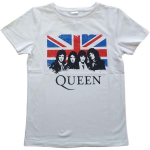 Queen - Vtge Union Jack Boyst-Shirt  Wht i gruppen MERCHANDISE / Merch / Nyheter / Pop-Rock hos Bengans Skivbutik AB (5548808r)