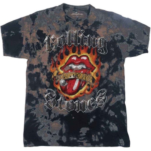 Rolling Stones - Tattoo Flames Boys T-Shirt Grey Dip-Dye i gruppen MERCHANDISE / Merch / Nyheter / Pop-Rock hos Bengans Skivbutik AB (5548833r)