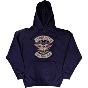 Aerosmith - Boston Pride Uni Navy Hoodie i gruppen MERCHANDISE / Hoodies / Hårdrock hos Bengans Skivbutik AB (5551287r)