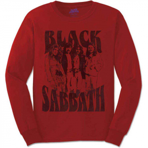 Black Sabbath - Band And Logo Uni Red Long Sleeve  i gruppen ÖVRIGT / Övrigt / aub hos Bengans Skivbutik AB (5552139r)