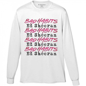 Ed Sheeran - Bad Habits Stacked Uni Wht Long Sleeve  i gruppen ÖVRIGT / Övrigt / aub hos Bengans Skivbutik AB (5552169r)
