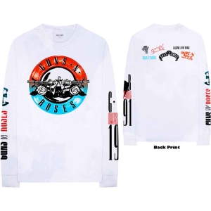 Guns N Roses - Motorcross Logo Uni Wht Longsleeve i gruppen MERCHANDISE / T-shirt / Hårdrock hos Bengans Skivbutik AB (5552287r)