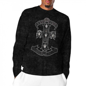 Guns N Roses - Monochrome Cross Bl Dip-Dye L/S i gruppen ÖVRIGT / Övrigt / aub hos Bengans Skivbutik AB (5552288r)